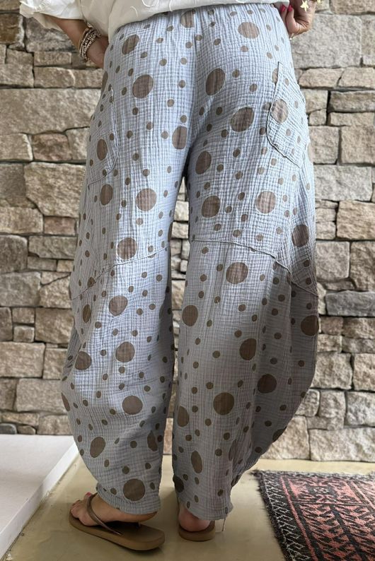 Hush Pillow Cotton Spot On Classic Barrel Pant Cloud Grey